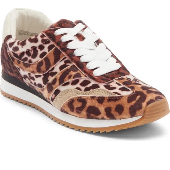 Dolce Vita Shoes - Dolce Vita Leopard Print Lace-Up Sneakers in Brown and Tan